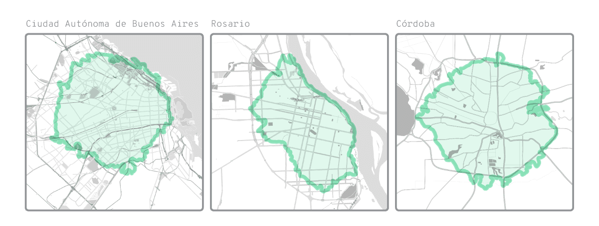 Media hora u 8 km en bicicleta en diferentes ciudades de Argentina.